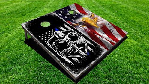 TBL & American Flag with Eagle Direct Print Cornhole Boards