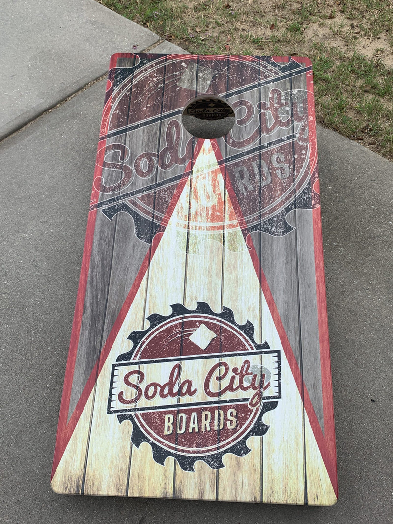 Soda City Boards Cornhole Boards - Rustic Wood Design