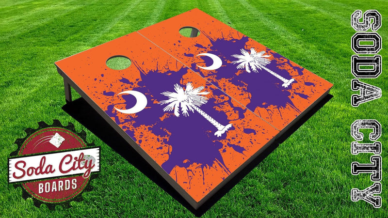 Purple & Orange Splatter - Direct Printed Cornhole Set