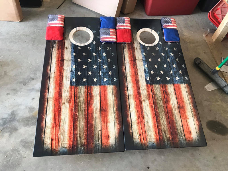 American Flag Direct Print Cornhole Boards