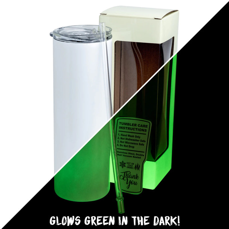 Glow In the Dark 20 oz. Laser Engraved Tumblers - Custom Design