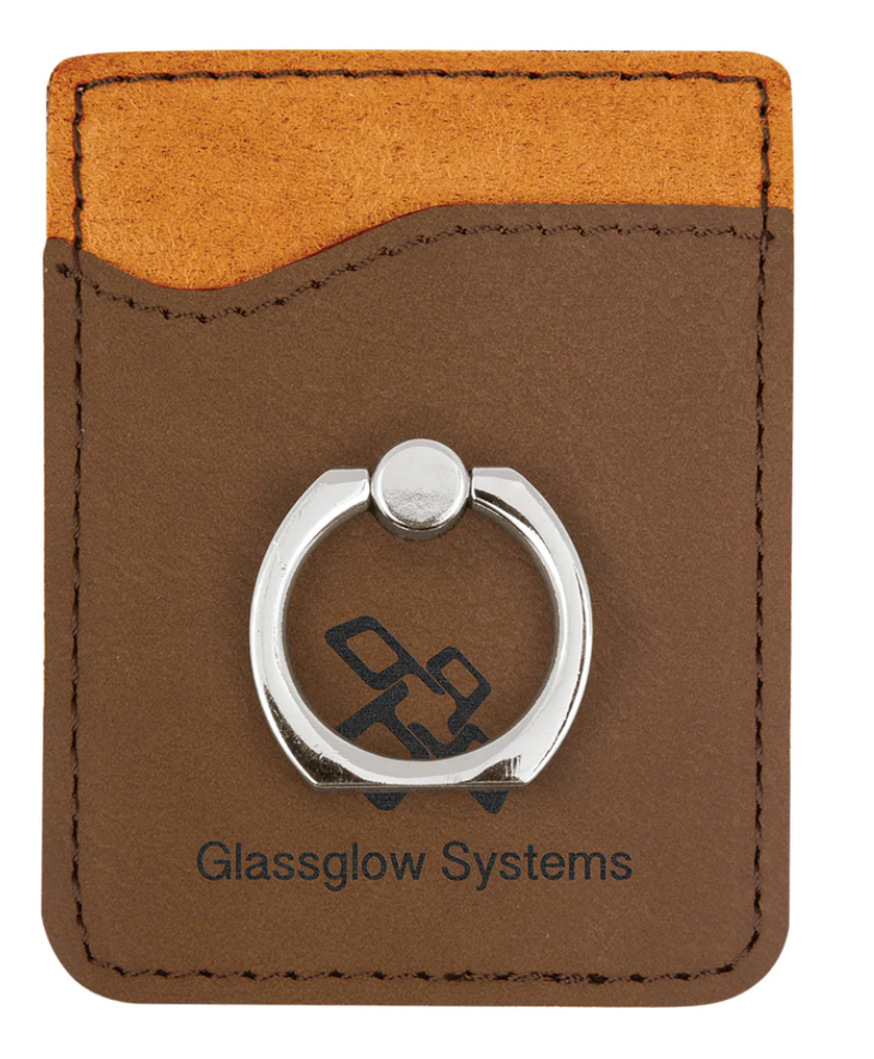 Laser Engraved Phone Wallet with Ring