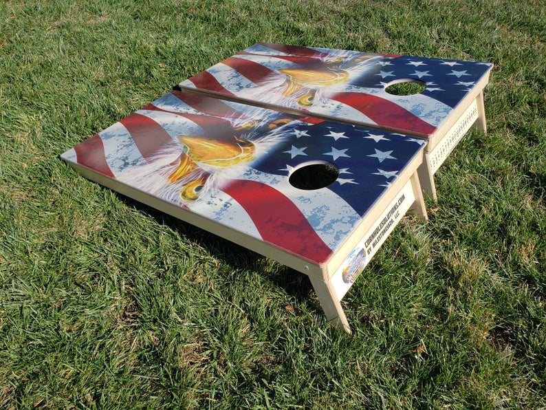Electric Eagle Design - Direct Printed Cornhole Set