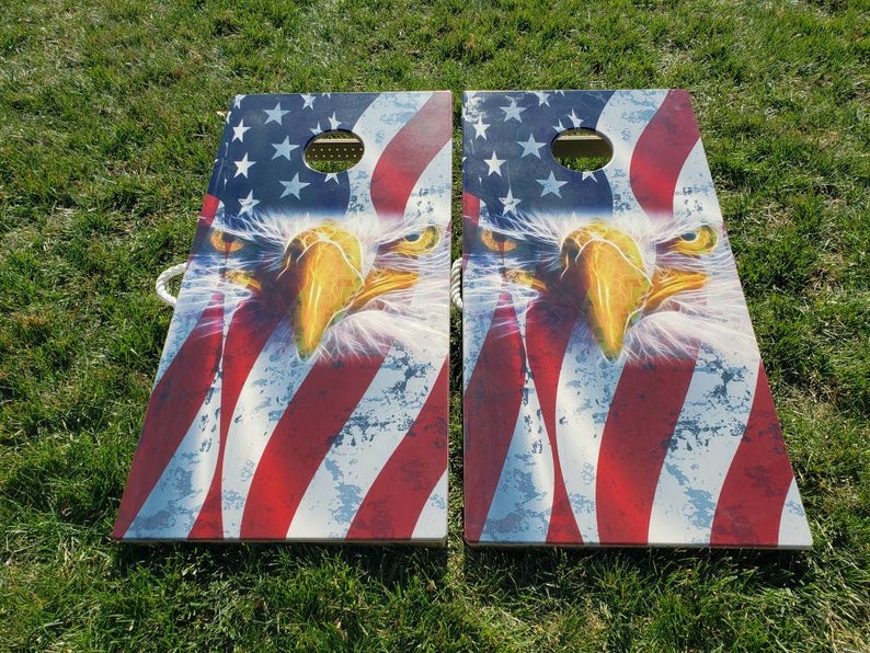 Electric Eagle Design - Direct Printed Cornhole Set