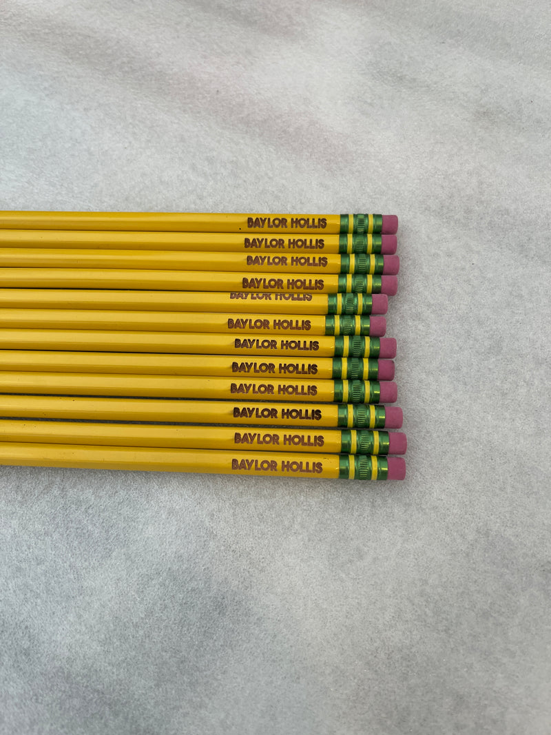 Laser engraved pencils