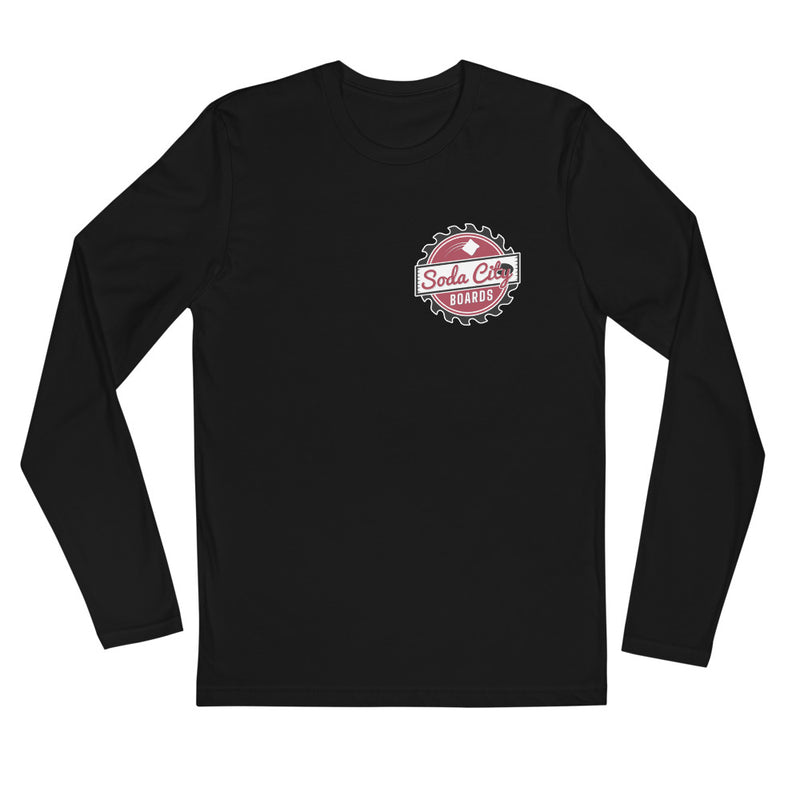 Soda City Boards - Front Chest Logo & Printed Back - Long Sleeve Fitted Crew