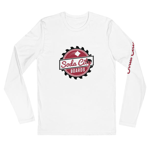 Soda City Boards - Front Logo & Printed Sleeve - Long Sleeve Fitted Crew
