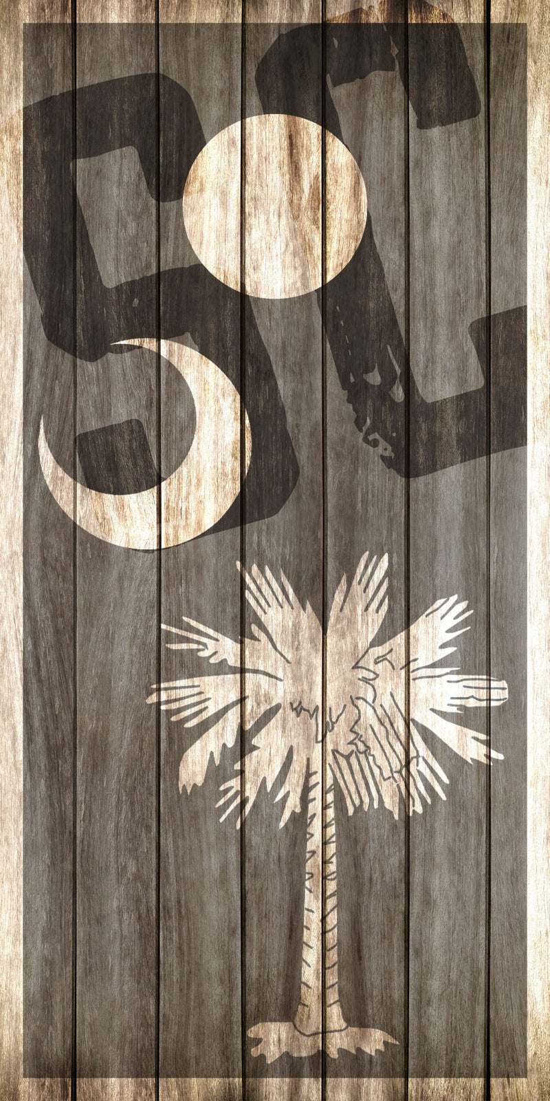 Rustic SC Palmetto Tree - White - Direct Printed Cornhole Set