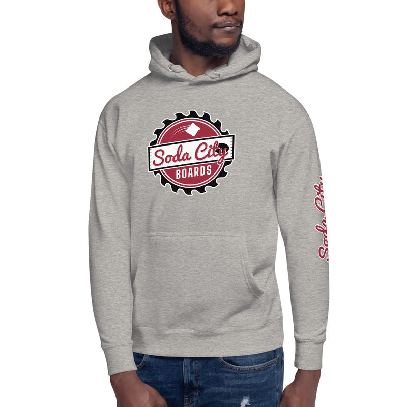 Soda City Boards - Front Logo & Printed Sleeve - Unisex Hoodie